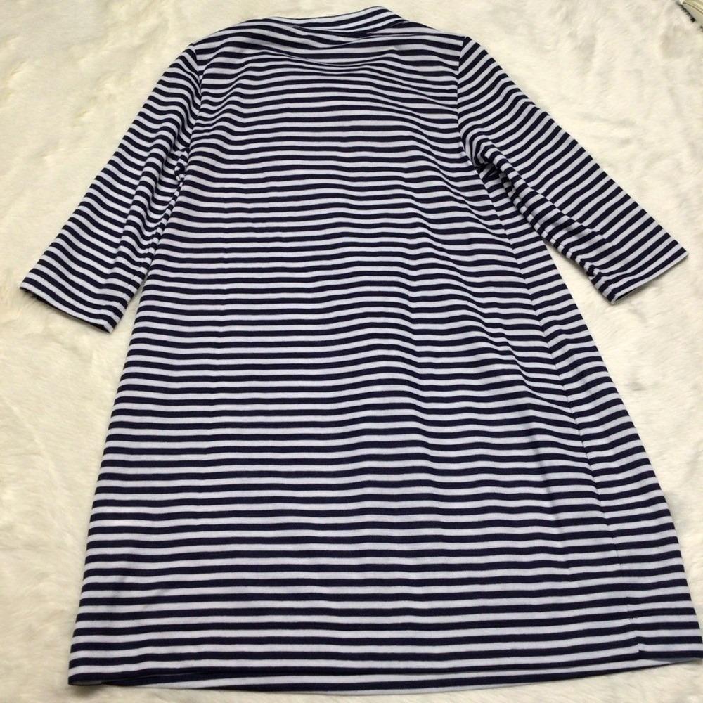 NWOT Vineyard Vines Navy White Striped Bow Neck Shift Dress XS Nautical Coastal - Picture 4 of 4